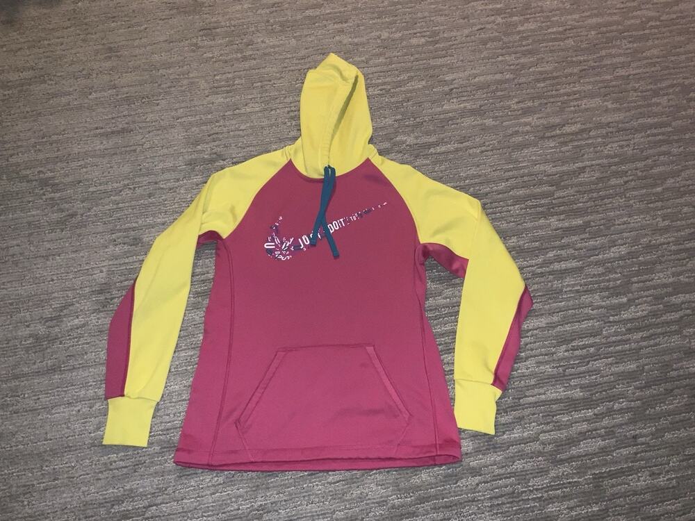 Nike Hoodie Women S Pink Therma Fit Sweatshirt Sweater Just Do It Spell Out *